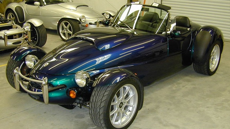 A blue Panoz AIV