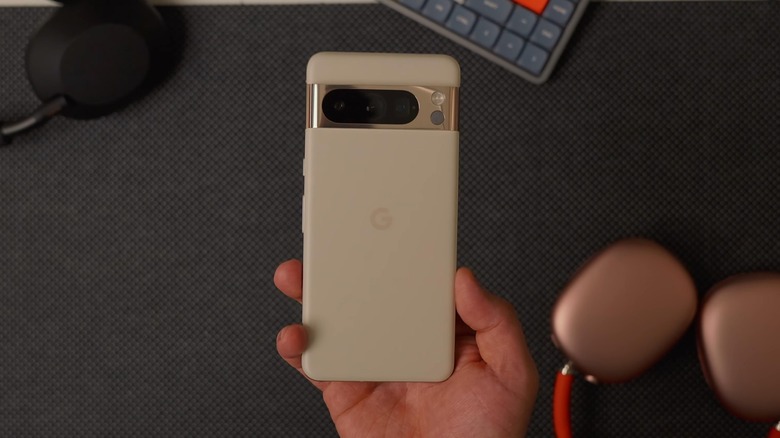 The rear view of the Google Pixel 8 Pro