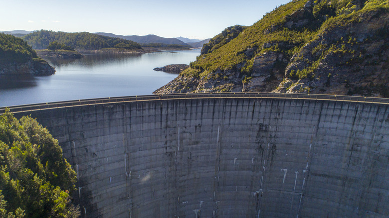 Hydroelectric dam in river