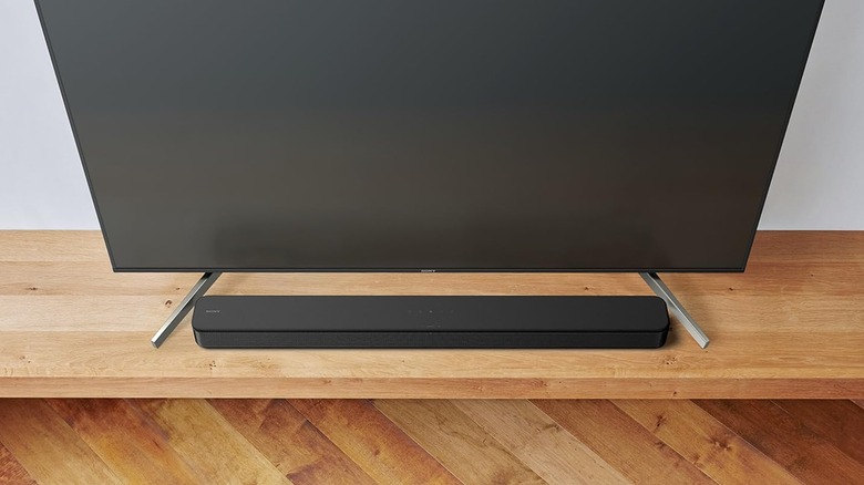 Sony S100F soundbar under TV