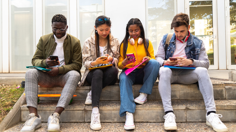 Group of friends sitting together