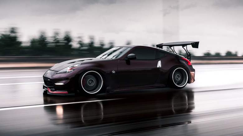 Nissan 370z in rain