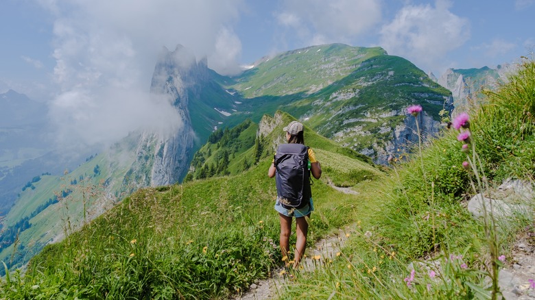 A man hiking