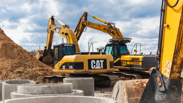 a CAT excavator