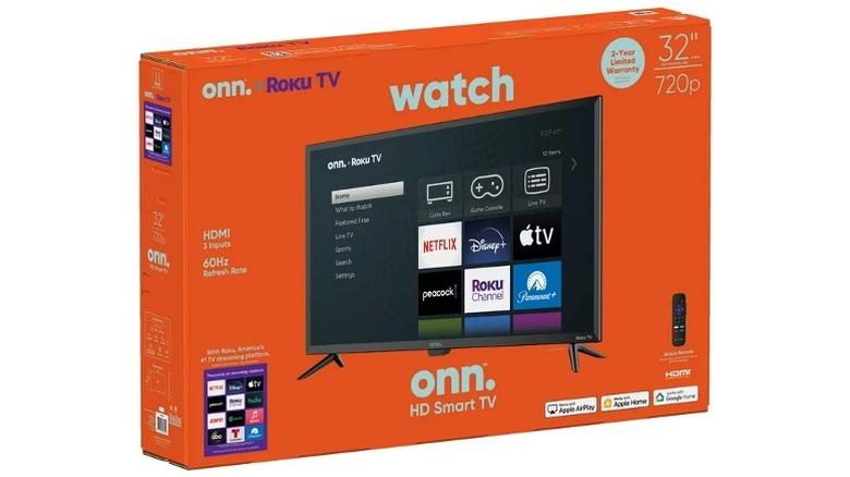 A Walmart onn TV in its box