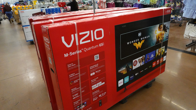 Vizio television in boxes