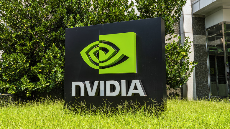 Nvidia sign outside of company HQ