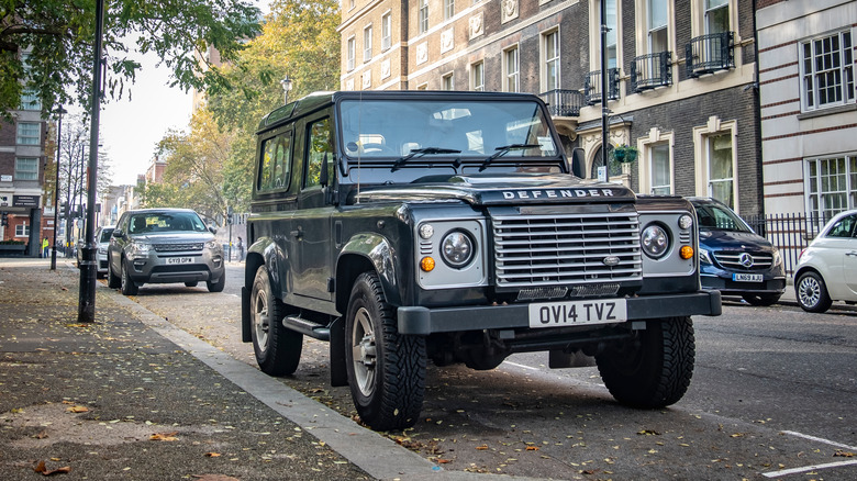 Land Rover Defender 90 in urban area 