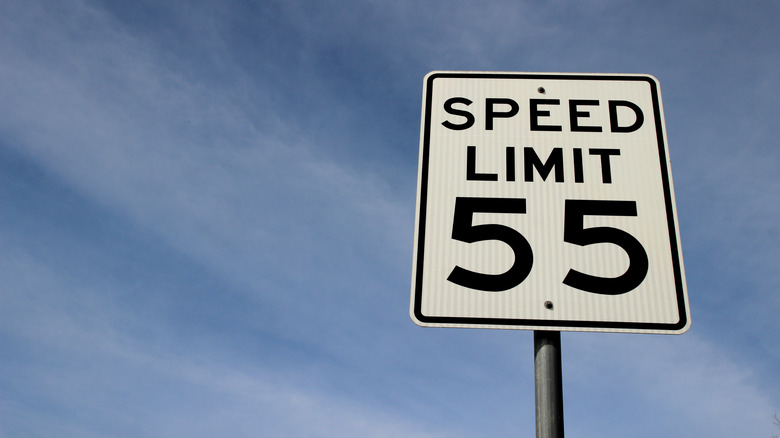 Speed limit 55 sign 