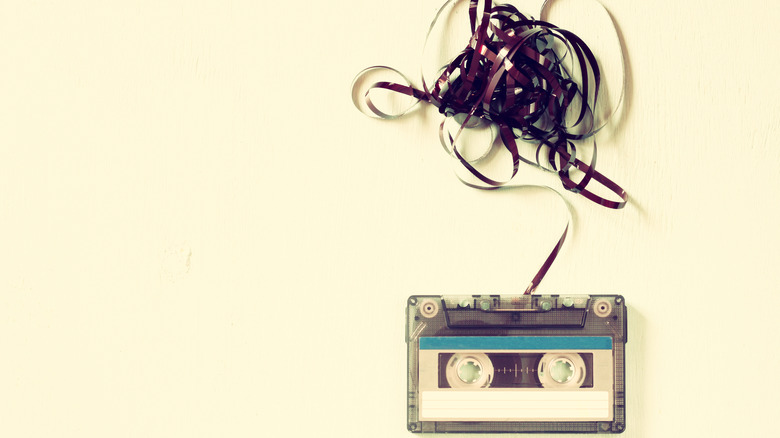 Tangled cassette tape