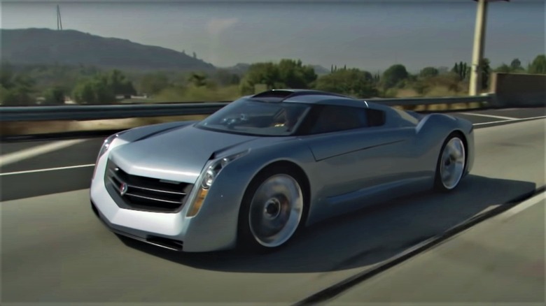 Jay Leno driving his EcoJet car on the highway