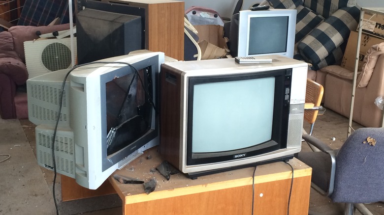 CRT televisions in storage