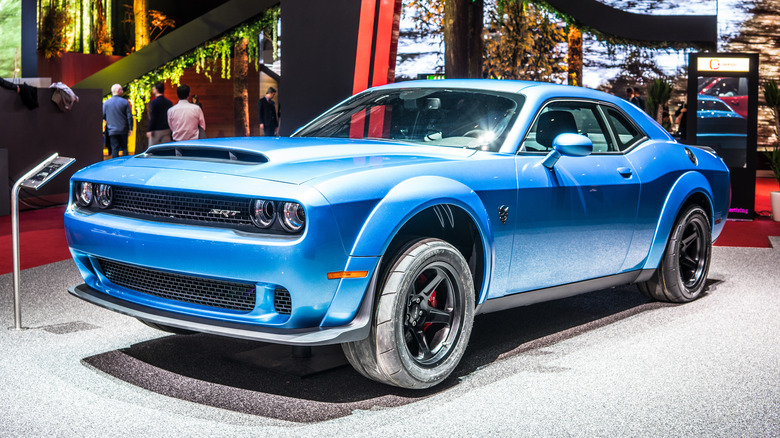 blue dodge challenger demon