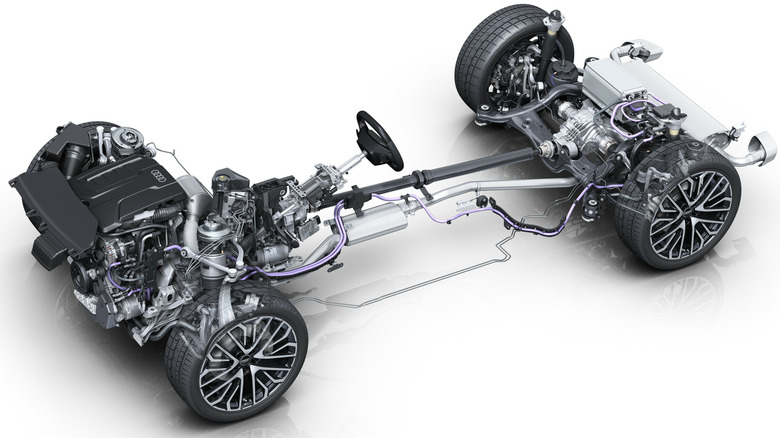 The rolling chassis of an Audi Q5