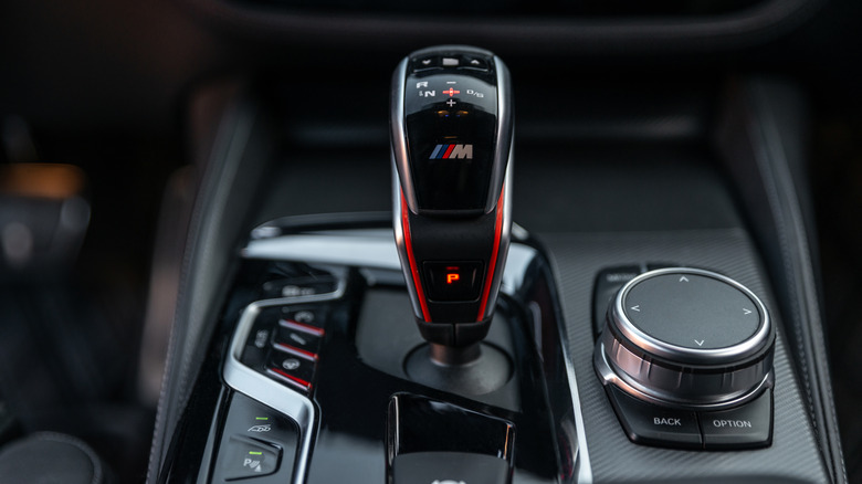 Stick shift console in the M series BMW