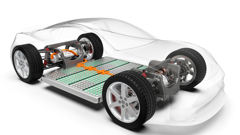 transparent model of electric car