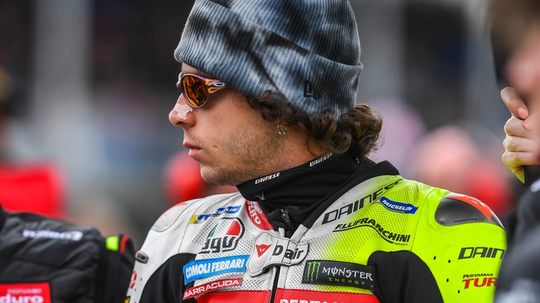 Marco Bezzecchi on MotoGP grid before a race