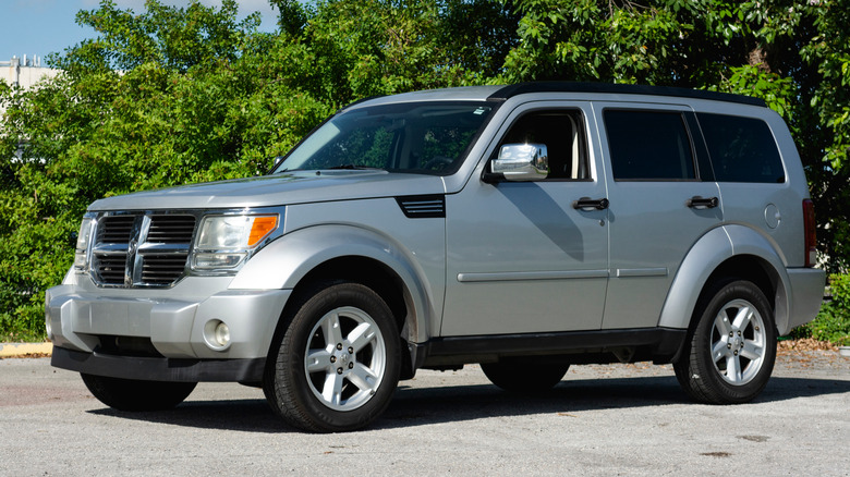 Parked Silver Dodge Nitro