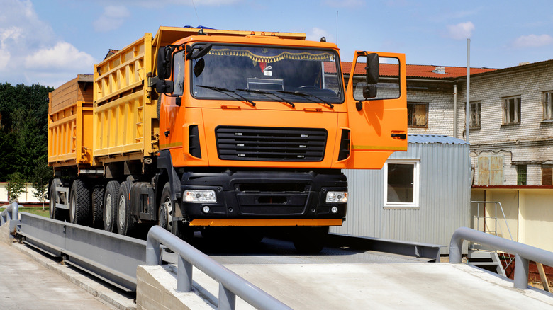 Truck on weight scale