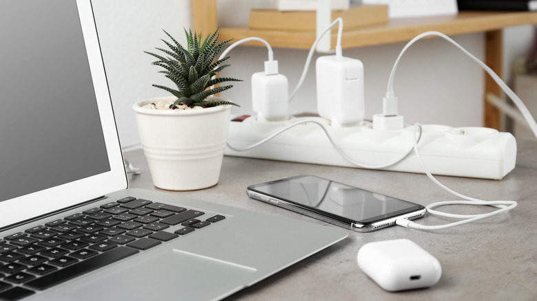 smartphone chargers and power strip