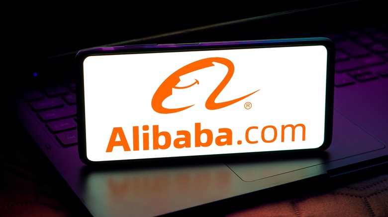 Alibaba logo on a phone