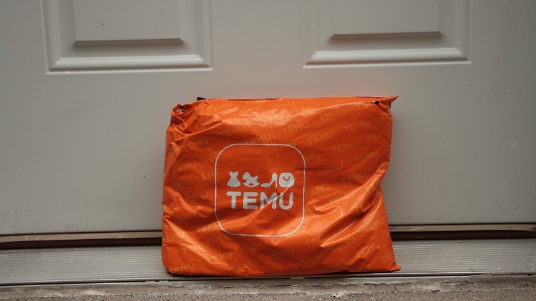 Temu package at doorstep