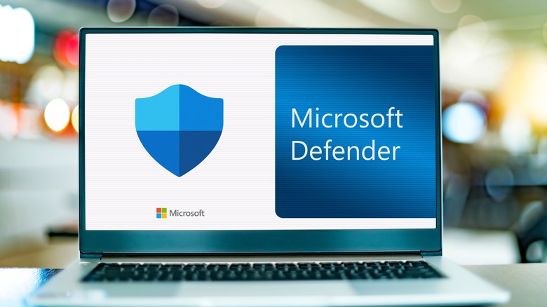 Microsoft Defender on laptop screen