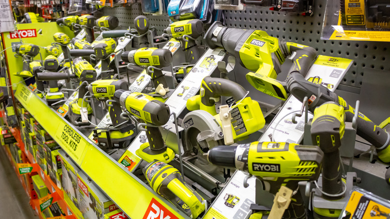 ryobi tools on display