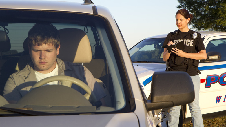 Police officer stops driver