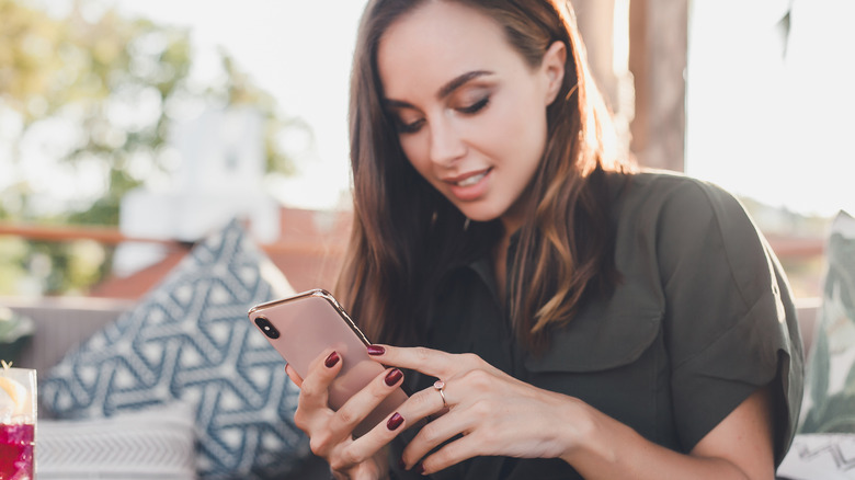 Woman looking at phone