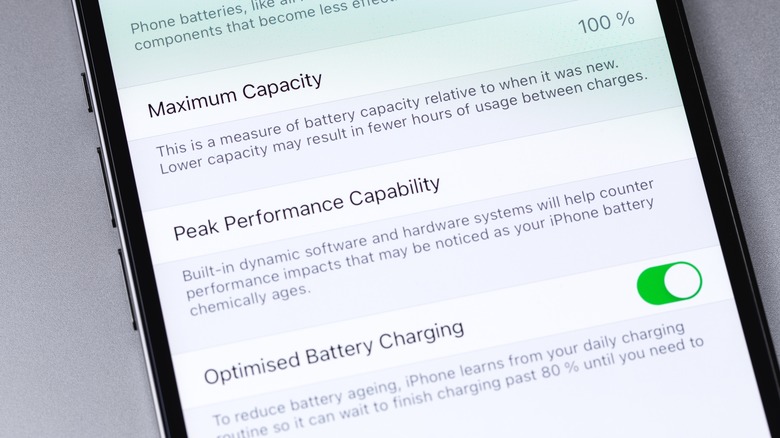 Peak Performance Capacity on iPhone