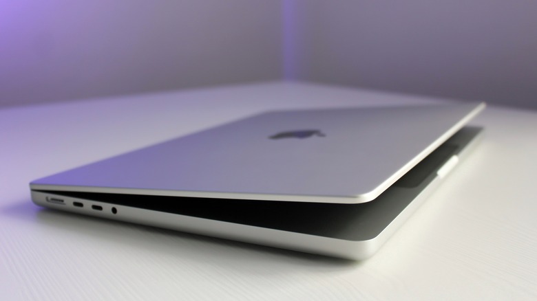 MacBook with open lid