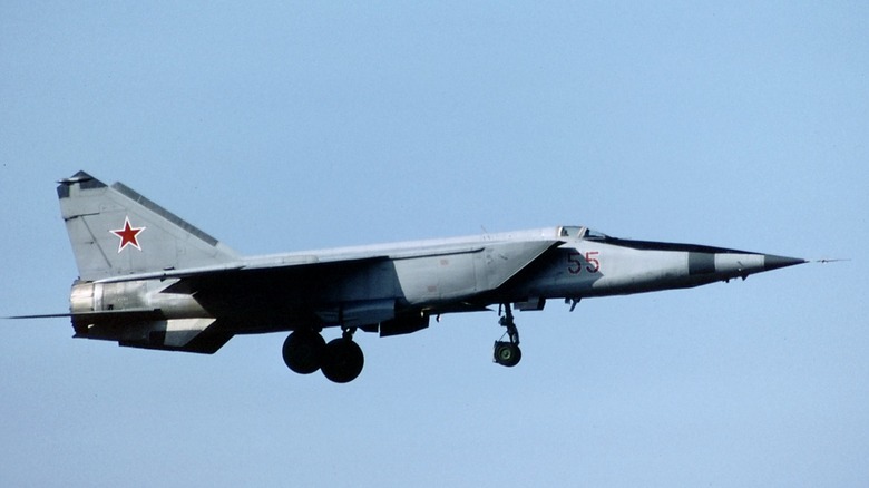 An MiG-25 in flight