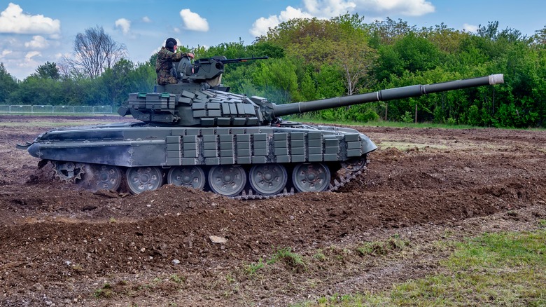 tank on muddy terrain