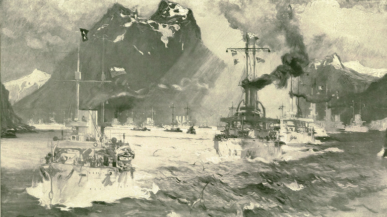 Great White Fleet passing through Magellan Straits