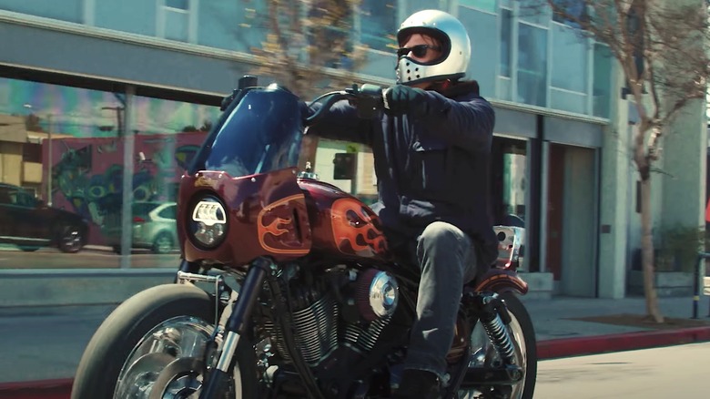 Reedus riding his customized Indian