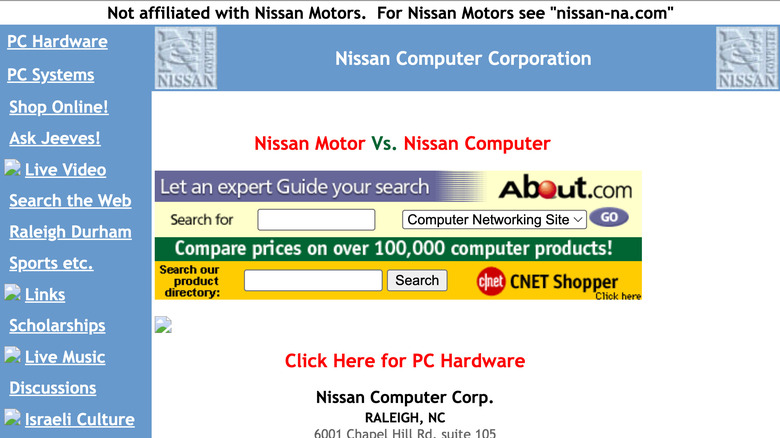 Nissan.com with the court-ordered disclaimer