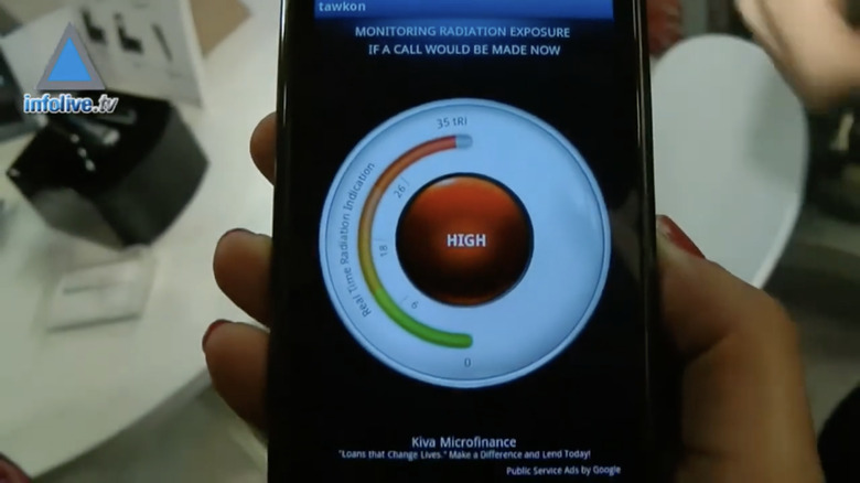 Radiation Detector app in use