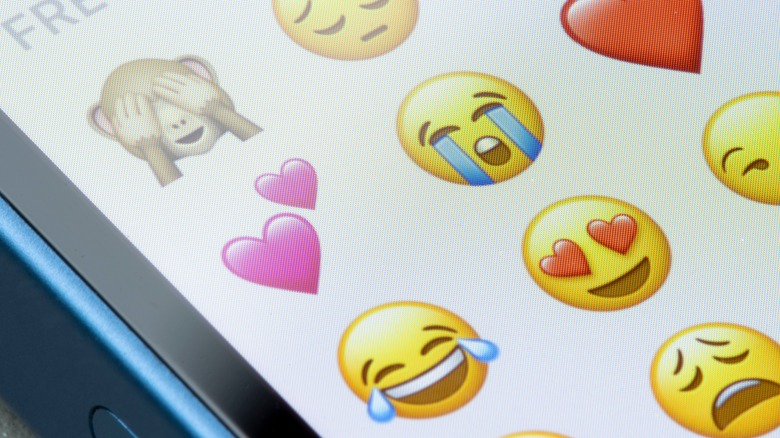 Emojis on smartphone screen