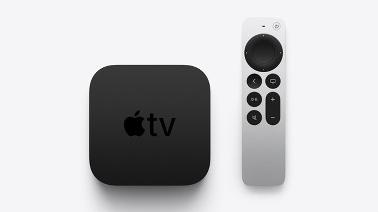 Apple TV box and remote