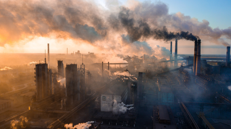 factories producing carbon emissions