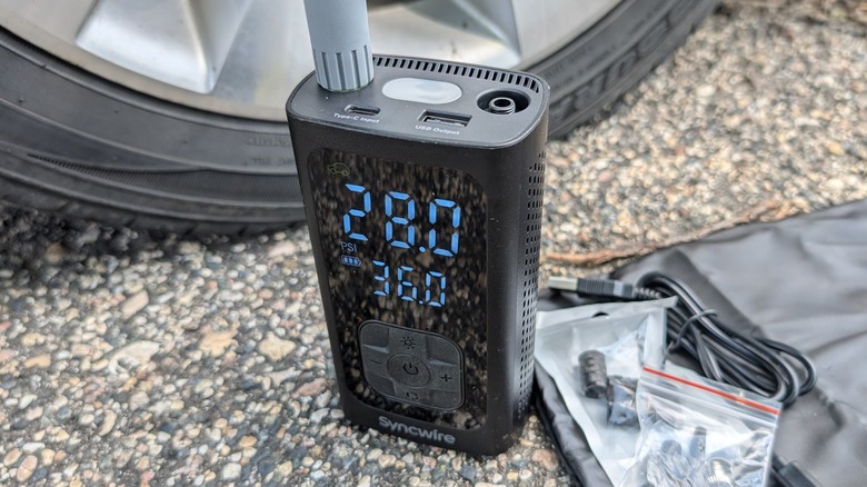 Syncwire air pump by tire