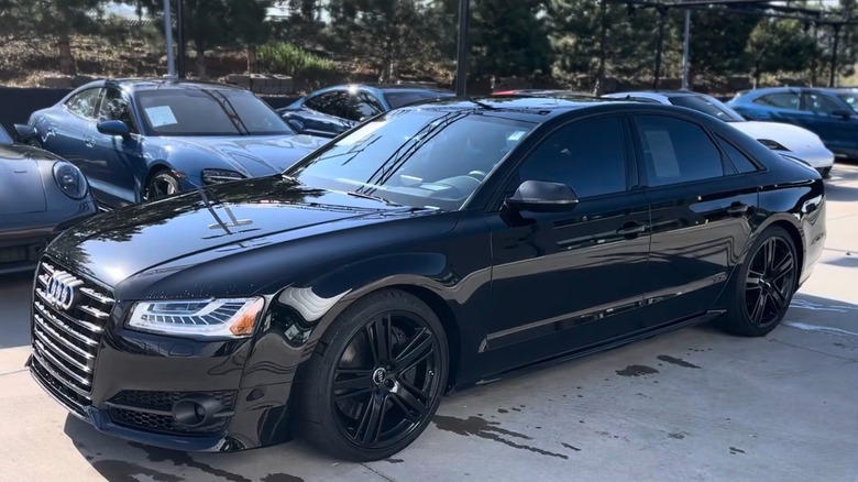 2017 Audi S8 Plus in a car lot side view