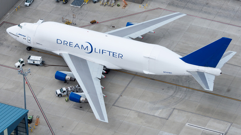 Boeing Dreamlifter on a runway