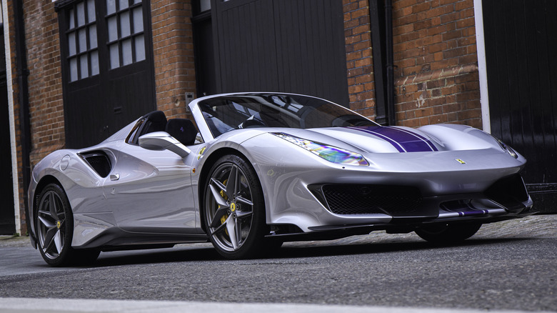 Ferrari 488 Pista outside a London dealership