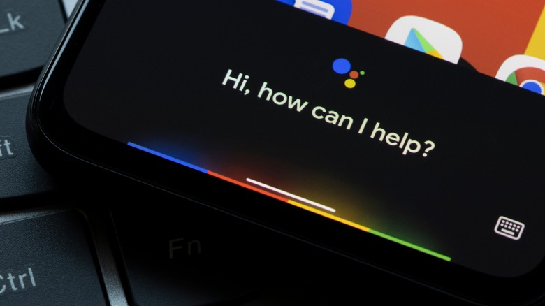 Google Assistant is activated on a Google Pixel 4a