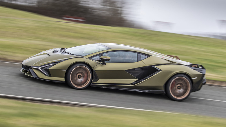 Lamborghini Sian track driving