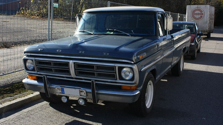 black Ford F100 parked