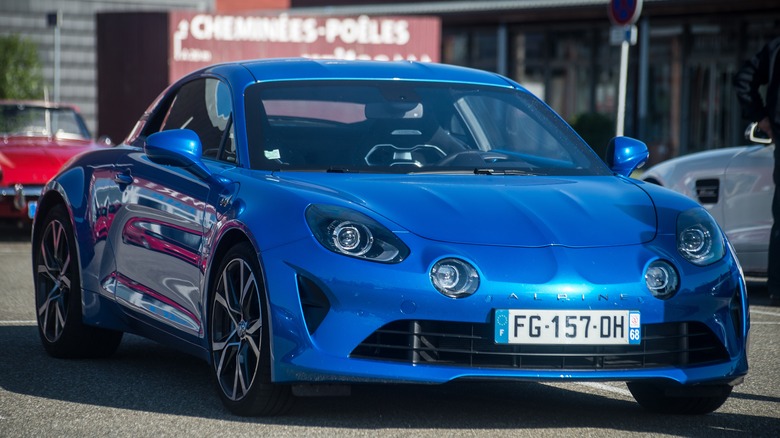 A blue Alpine A110