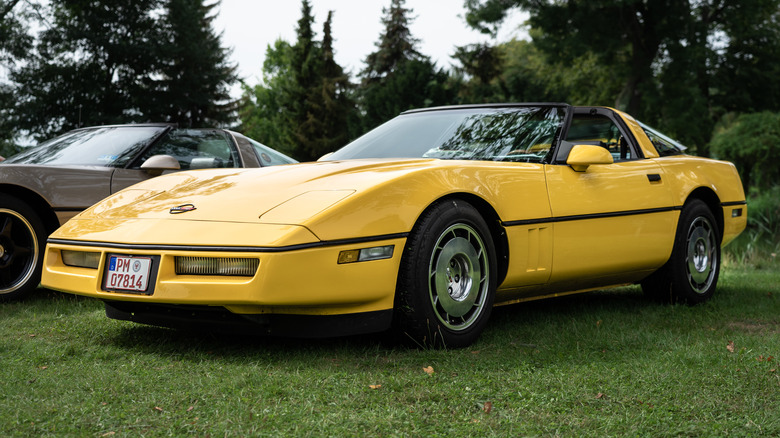 c4 corvette yellow auto show